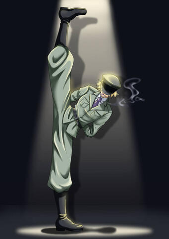 Full body full rendering (Semi-detailed background)