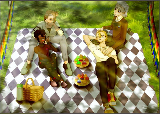 Full body full rendering (Semi-detailed background)